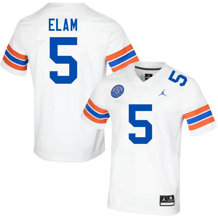 Kaiir Elam Florida Jersey,Florida Gators #5 Kaiir Elam Jersey Youth Uniforms-Throwback White